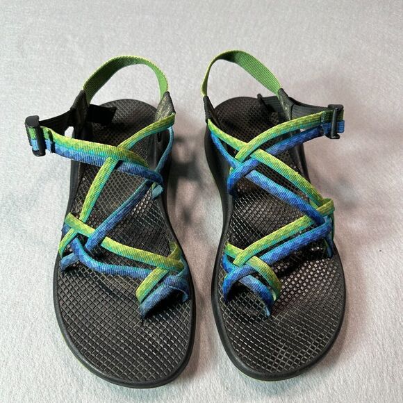Chaco ZX 2 Classic Sandals Womens 11 Toe Loop Blue Green Hiking Outdoor - Picture 2 of 6